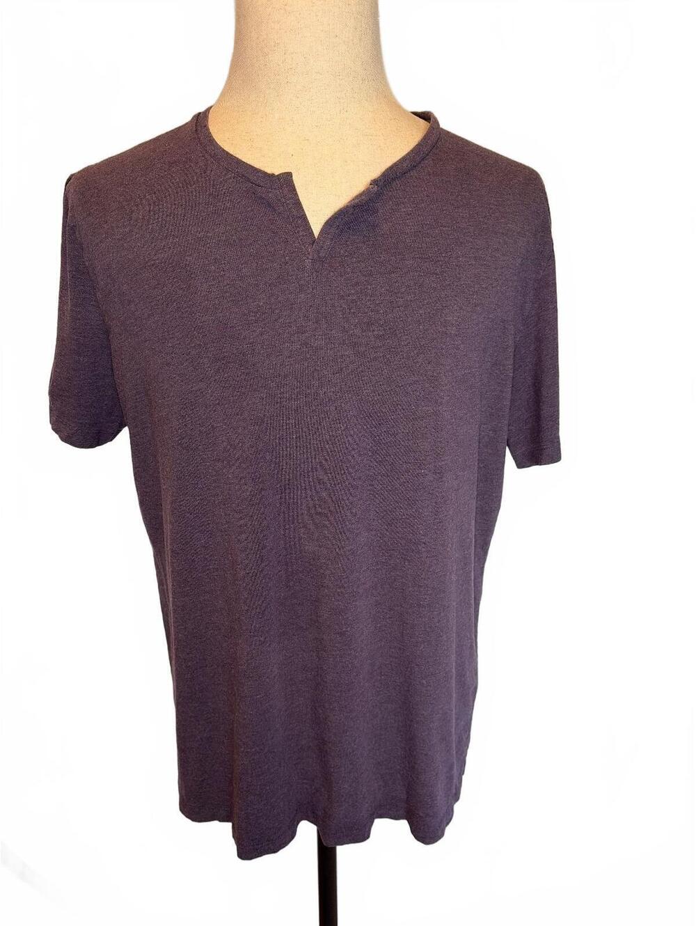 Tommy John L Heather Plum Cool Cotton Notch Neck Tee Cool Comfort Athleisure